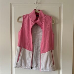 Pink and White Under Armour Sleeveless Athletic Vest